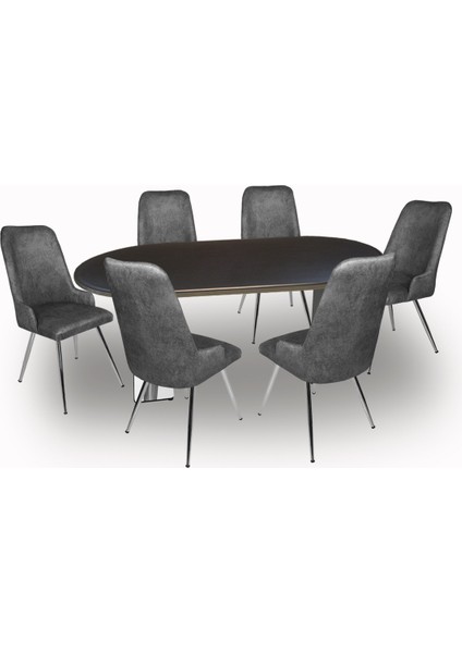 Karanfil Werzalit - Çırağan Masa Takımı (94X146) - Siyah - Füme