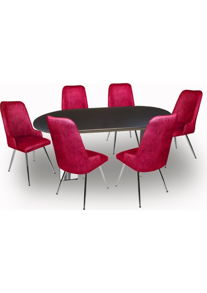 Karanfil Werzalit - Çırağan Masa Takımı (94X146) - Siyah - Bordo