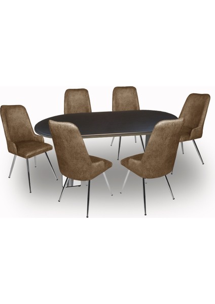 Karanfil Werzalit - Çırağan Masa Takımı (94X146) - Siyah - Kahve