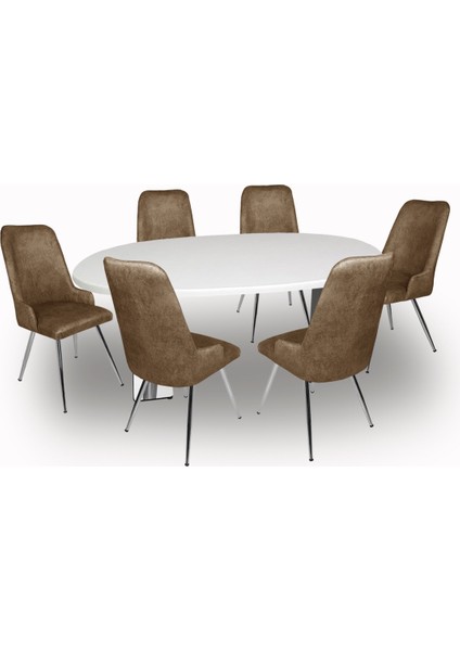 Karanfil Werzalit - Çırağan Masa Takımı (94X146) - Beyaz - Kahve