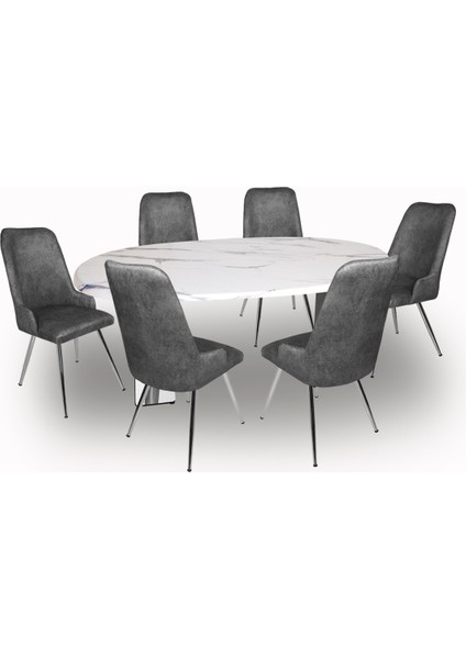 Karanfil Gold Werzalit - Çırağan Gold Masa Takımı (94X146) - Afyon Mermer - Füme