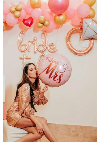 Rose Gold Tek Taşlı Düğün Fotoğrafı Balonları Seti I Said Yes Future Mrs fiyatları