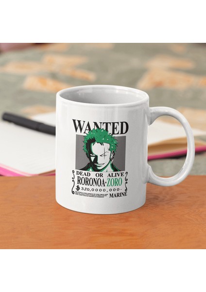 One Piece Zoro Wanted Kupa Bardak