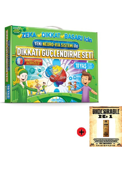 Adeda 10 Yaş Dikkati Güçlendirme Seti Yeni + Kişiye Özel Isimli Ahşap Harry Potter Kitap Ayracı