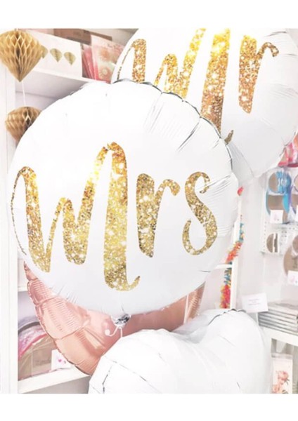 Gold Tek Taş Yüzüklü Bekarlığa Veda Bride Balonları Mr Mrs fiyatları