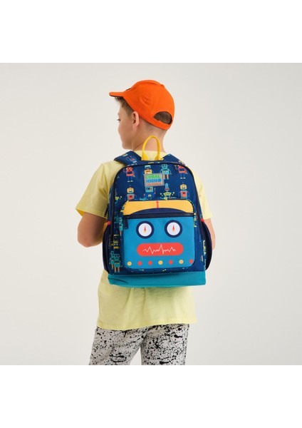 Coral High Kids Lacivert Çivit Robot Desenli Dört Bölmeli Okul Sırt Çantası 23472 fiyatları
