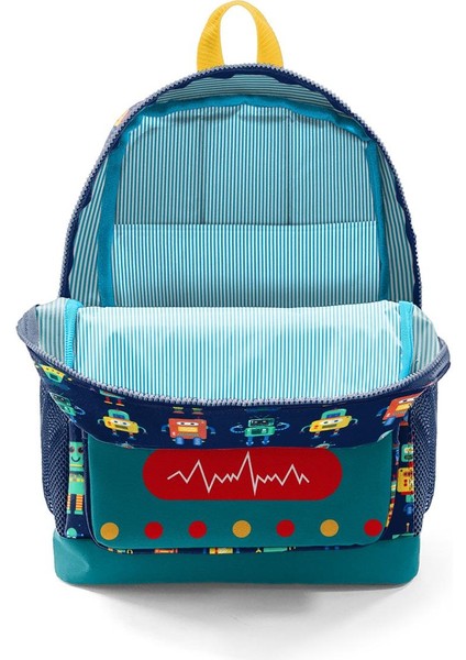 Coral High Kids Lacivert Çivit Robot Desenli Dört Bölmeli Okul Sırt Çantası 23472 indirimleri