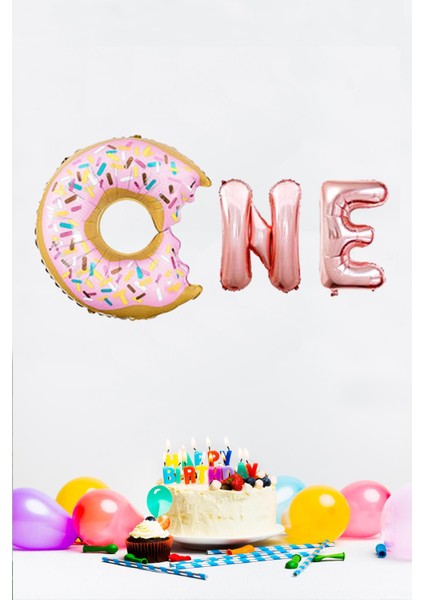 Donut Balon One Balonu 1 Yaş Doğum Günü Balonu