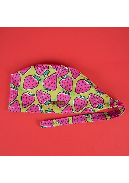 Neon Çilekler Desenli Cerrahi Bone