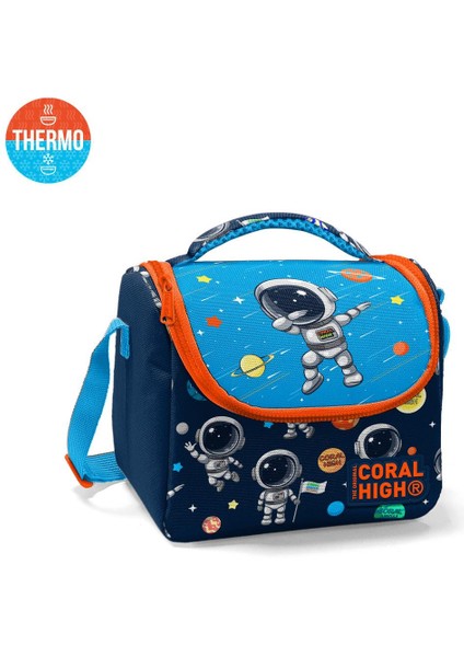 Coral High Lacivert Mavi Astronot Desenli Thermo Beslenme Çantası Okul Beslenme Çantası