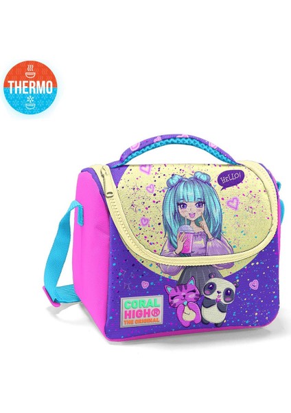 Coral High Kids Mor Pembe Anime Desenli Thermo Beslenme Çantası 11735