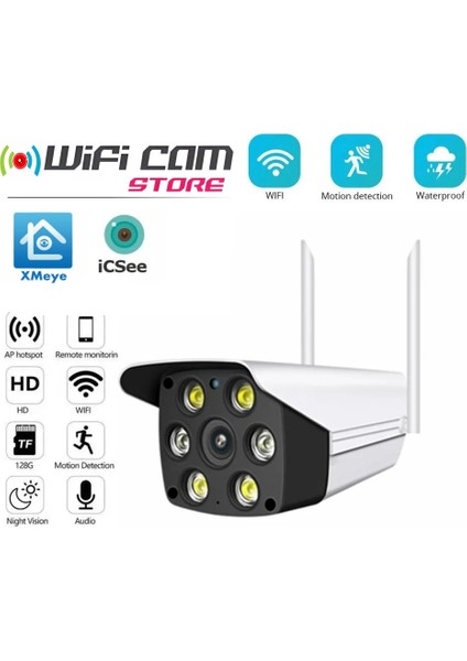 Icsee Xmeye Uyumlu 1080P Wifi Akıllı Kamera LED Aydınlatma Hareket Algılama Ses Sd Karta Kayıt ve Canlı Izleme