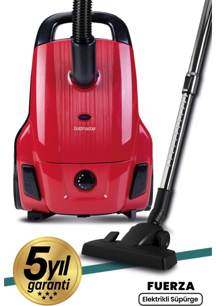 Fuerza Kırmızı 4 Litre Geniş Kapasiteli Hız Ayarlı Toz Torbalı 5 Yıl Garantili Elektrikli Süpürge fiyatları