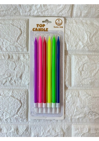- 6 Adet Pasta Mumu Karışık Renk 17 cm Gnzrz