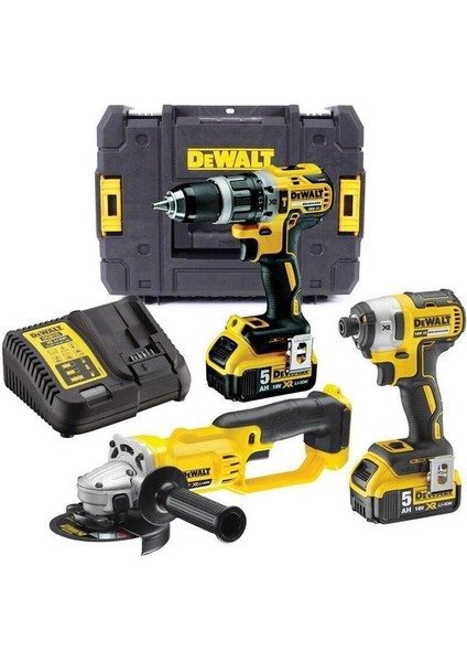 DCD796NT Şarjlı Vidalama +DCG412NT Şarjlı Taşlama+DCF887NT Tork Sıkma+2X5 Ah + 1 x Dolum Cihazı