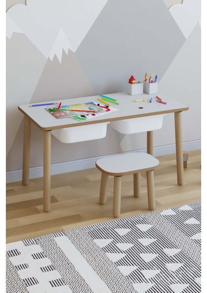 Montessori Çocuk Masası - Oyun Masası - Aktivite Masası - Çalışma Masası - Etkinlik Masası