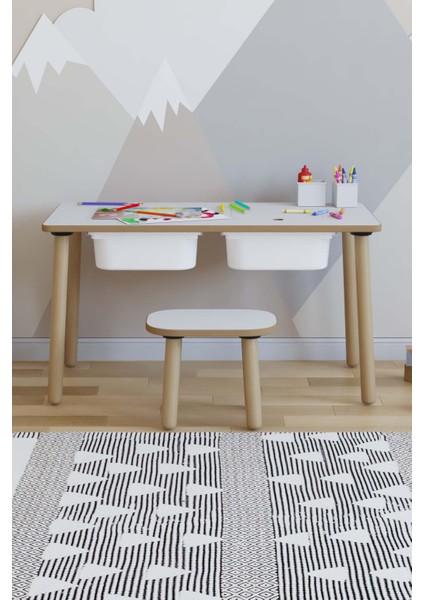 Montessori Çocuk Masası - Oyun Masası - Aktivite Masası - Çalışma Masası - Etkinlik Masası