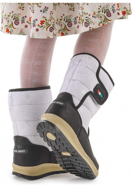 Tila Kar Desenli Cırtlı Kız Çocuk Kar Bot Ayakkabı modelleri