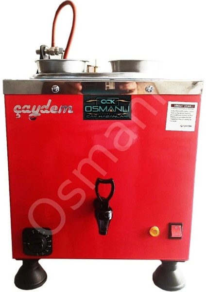 Osmanlı 2 Demlikli Şamandıralı Tam Otomatik Yalıtımlı Çay Kazanı Semaver Çaycı Çay Makinesi