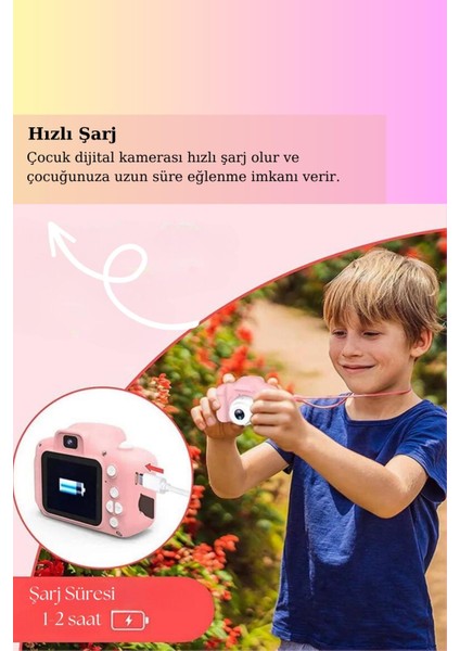 Çocuk Fotoğraf Makinesi Mini Dijital Fotoğraf Makinesi 1080P Hd Selfie Kamera