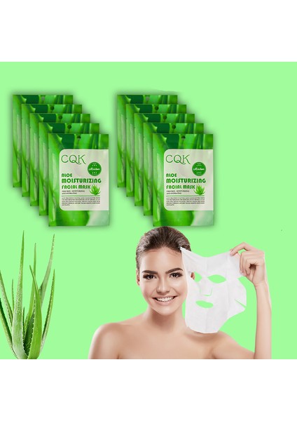 10 Adet Aloe Vera Nem Bombası Nemlendirici Sıkılaştırıcı Yüz Kağıt Maske XLM175