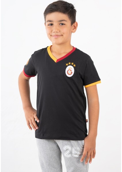 GS Store Galatasaray Çocuk Lisanslı Armalı Siyah Tshirt C12005