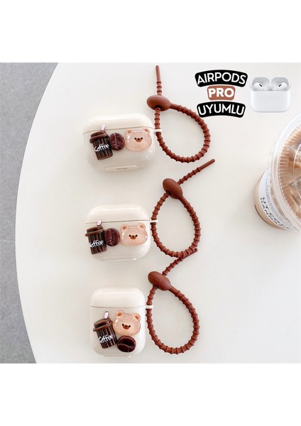 Airpods Pro Uyumlu Sevimli Ayıcık ve Kahve Kulaklık Kılıfı, Kahverengi Kopçalı Sevimli Premium Kılıf fiyatları