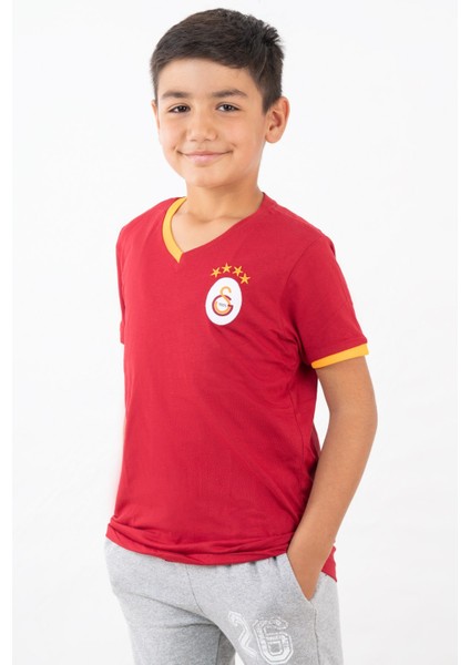 GS Store Galatasaray Çocuk Lisanslı Armalı Kırmızı Tshirt C12005