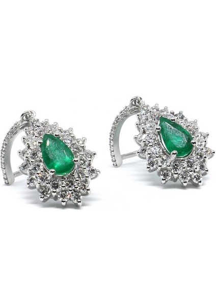 4,78 Ct. Pırlanta Zümrüt Küpe fiyatları
