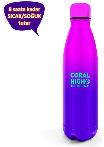 Pembe Mor Renk Geçişli Çelik Termos 500 ml 11935