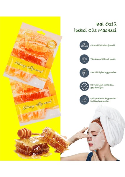 3 Adet Bal Ipek Yüz Maskesi Nemlendirici Beyazlatma Yüz Maskesi XLM96 modelleri
