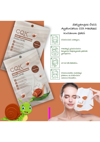 5 Adet Salyangoz Maskesi Aydınlatıcı Hidrasyon Centella Asiatica Snail Brightening XLM106