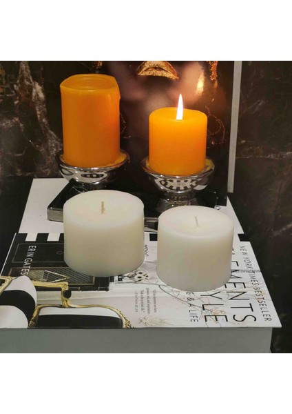 Iv Candles Homedecor 2'li Beyaz Baton Mum