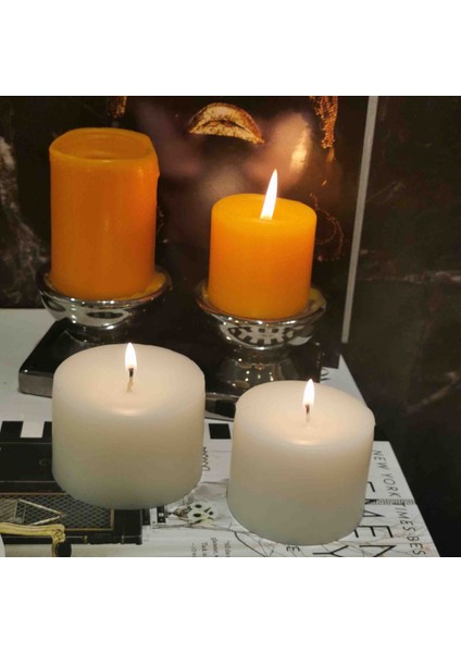 Iv Candles Homedecor 2'li Beyaz Baton Mum