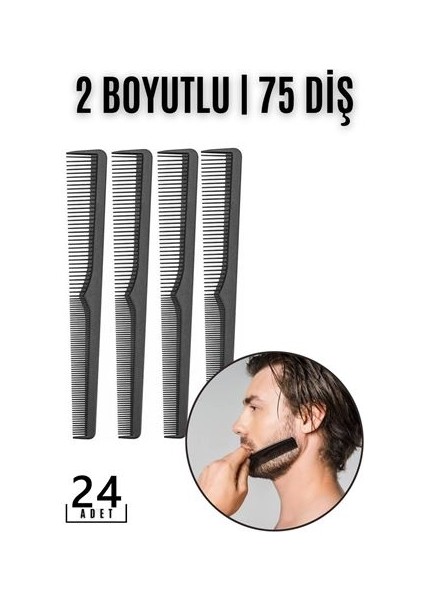 24 Adet Sakal Bıyık Saç Tarağı Jess Design 718689
