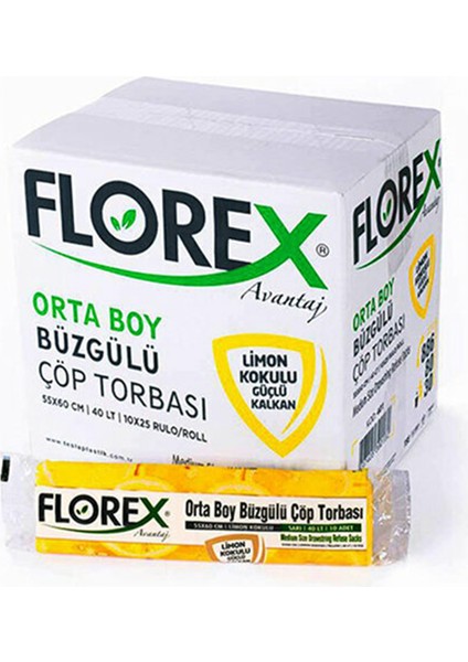 Orta Boy Büzgülü Limon Kokulu Çöp Torbası 5 Rulo 55 x 60 cm modelleri