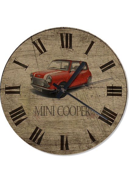 Eski Mini Cooper Akarlı Duvar Saati