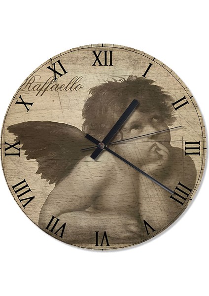 Düşünen Melek Baskılı Duvar Saati