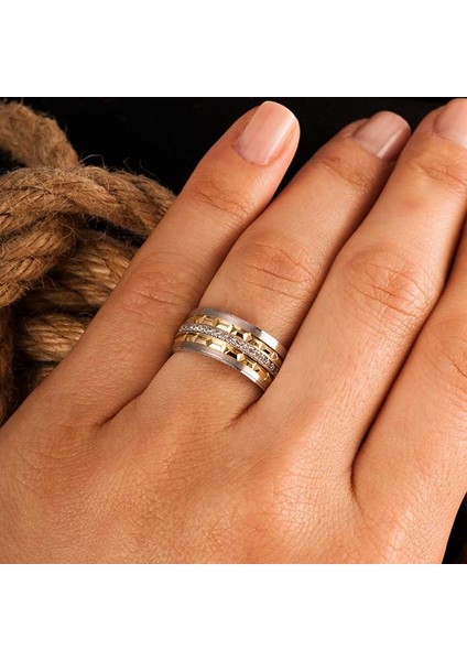 Paris Gümüş Alyans Modeli Altın Kaplama Bay Alyans modelleri