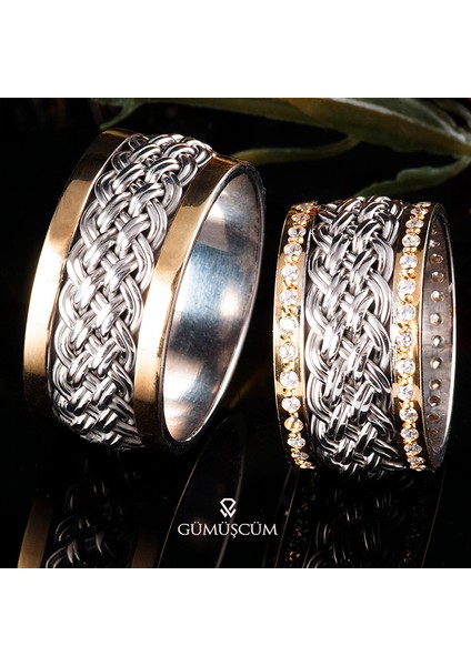Örgü Gümüş Alyans Modeli Altın Kaplama Bay Alyans fırsatları