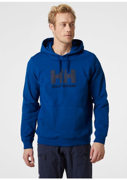 Helly Hansen HH Logo Hoodie Erkek Lacivert Kapüşonlu Sweatshirt