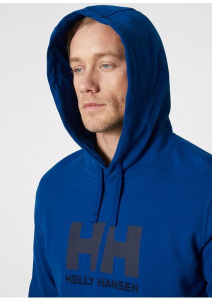 Helly Hansen HH Logo Hoodie Erkek Lacivert Kapüşonlu Sweatshirt