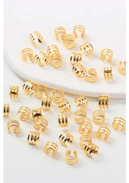Gold Bohema Saç Küpe Seti Kadınlar İçin 6 Adet Şık Altın Renkli Aksesuar modelleri