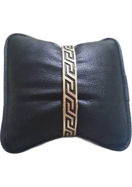 Antik Çelik Gümüş Kaplama Labirent Desenli Unısex Bileklik