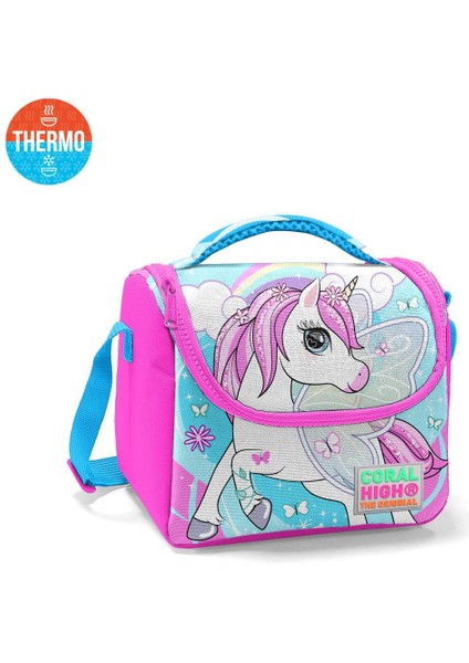 Coral High Kids Mavi Neon Pembe Unicorn Desenli Thermo Beslenme Çantası 11711