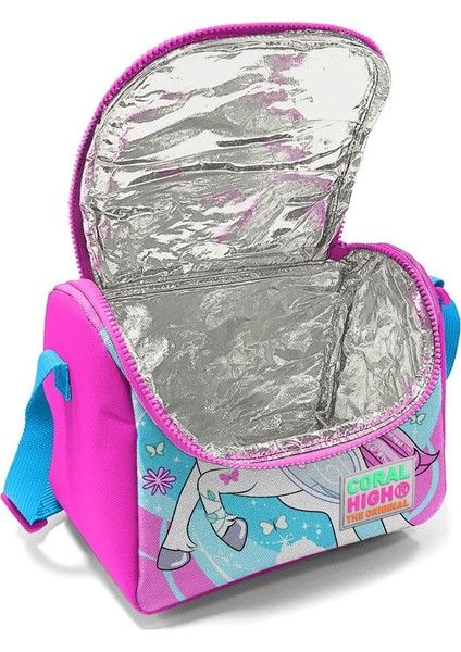 Coral High Kids Mavi Neon Pembe Unicorn Desenli Thermo Beslenme Çantası 11711