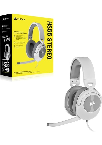 HS55 Stereo Oyuncu Kulaklığı, Discord Sertifikalı, Pc/xbox One/xbox Series x ve S/ps5 ve Ps4/nintento Switch/mobil Telefon Uyumlu, Beyaz (CA-9011261-EU) fırsatları
