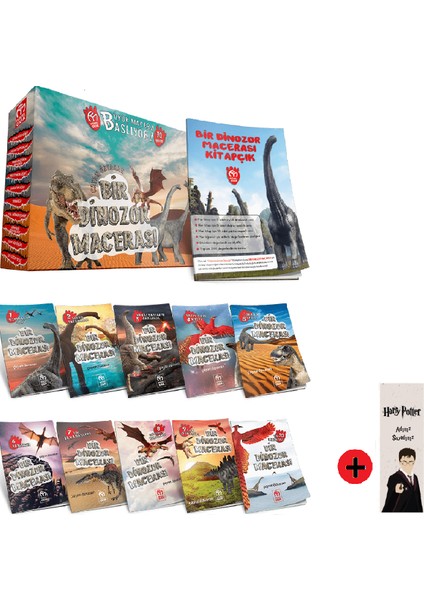 2. 3. 4. Sınıf Hikaye Kitabı Seti Bir Dinozor Macerası Yeni + Kişiye Özel Isimli Harry Potter Kitap Ayracı