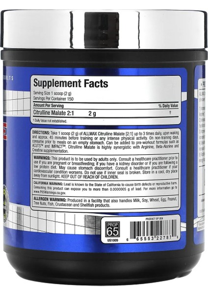 Citrulline Malate 2:1, 10.58 Oz (300 G) fiyatları