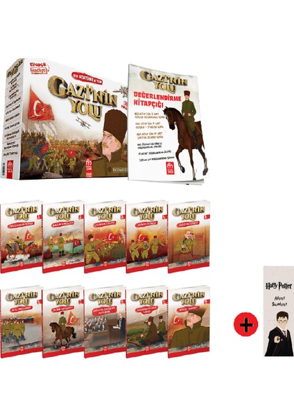 3. 4. Sınıf Hikaye Kitabı Seti Gazi'nin Yolu Yeni + Kişiye Özel Isimli Harry Potter Kitap Ayracı